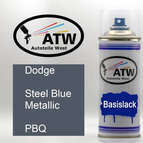 Dodge, Steel Blue Metallic, PBQ: 400ml Sprühdose, von ATW Autoteile West.